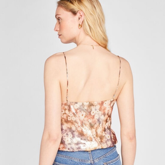 Club Monaco Sunset Floral Kora Cami Chemise Shimmer Size X-Large, NWT - Picture 2 of 9